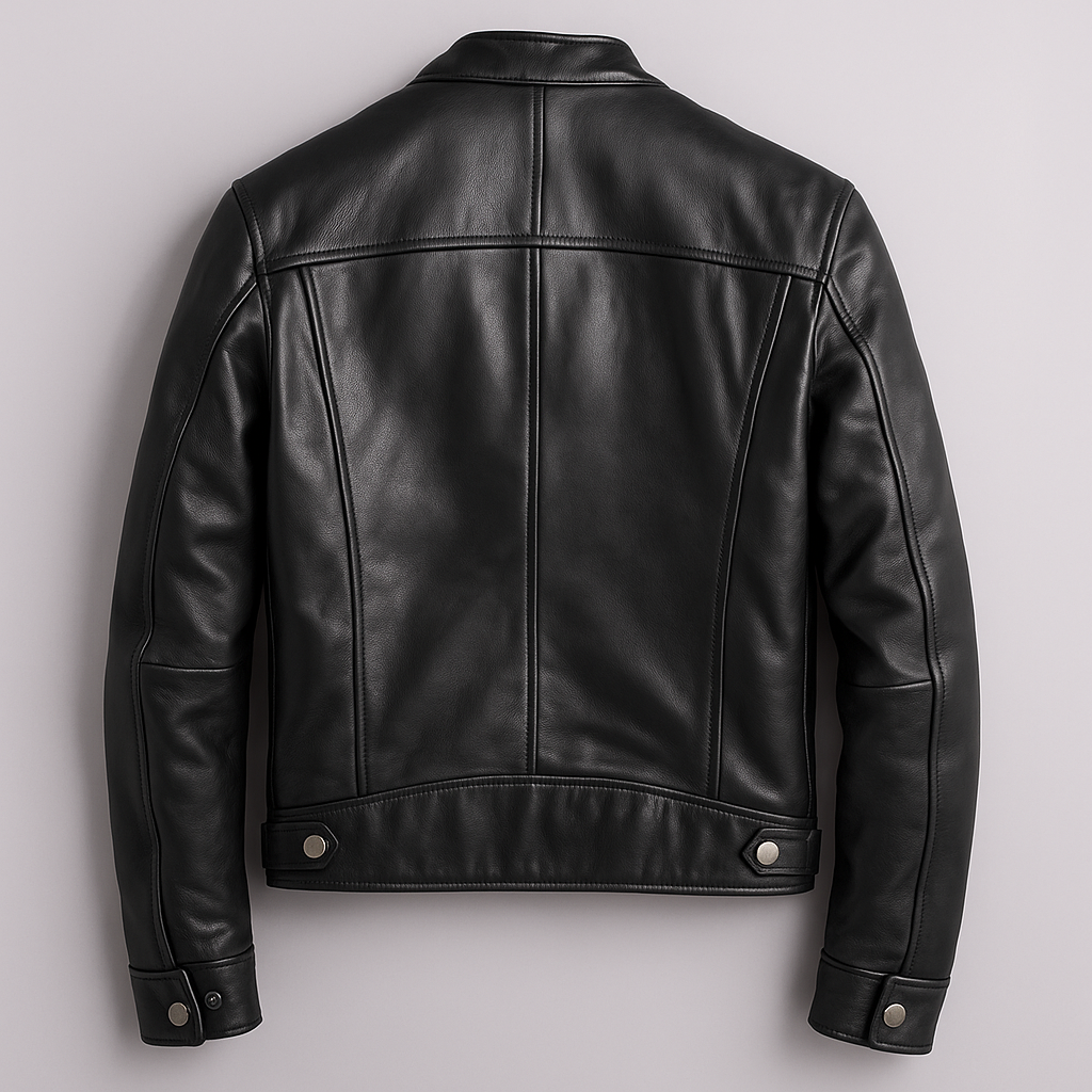 Prescott Men's Vintage Leather Band Collar Jacket