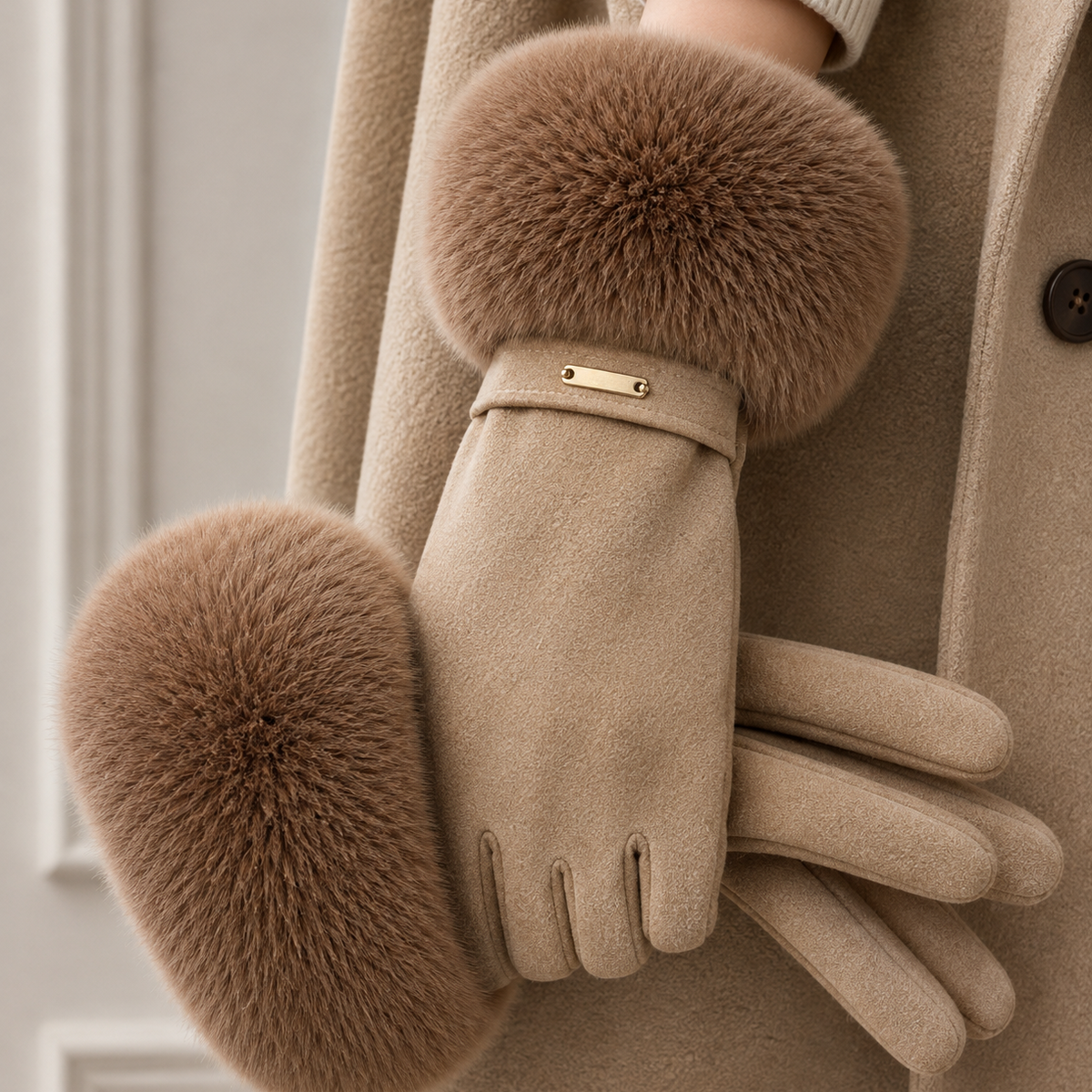 Sinclair Women's Fur Cuff Touchscreen Winter Gloves