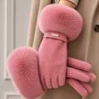 Sinclair Women's Fur Cuff Touchscreen Winter Gloves