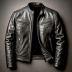 Prescott Men's Vintage Leather Band Collar Jacket