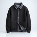 Beckford Men's Merino Wool Denim Collar Cardigan Sweater