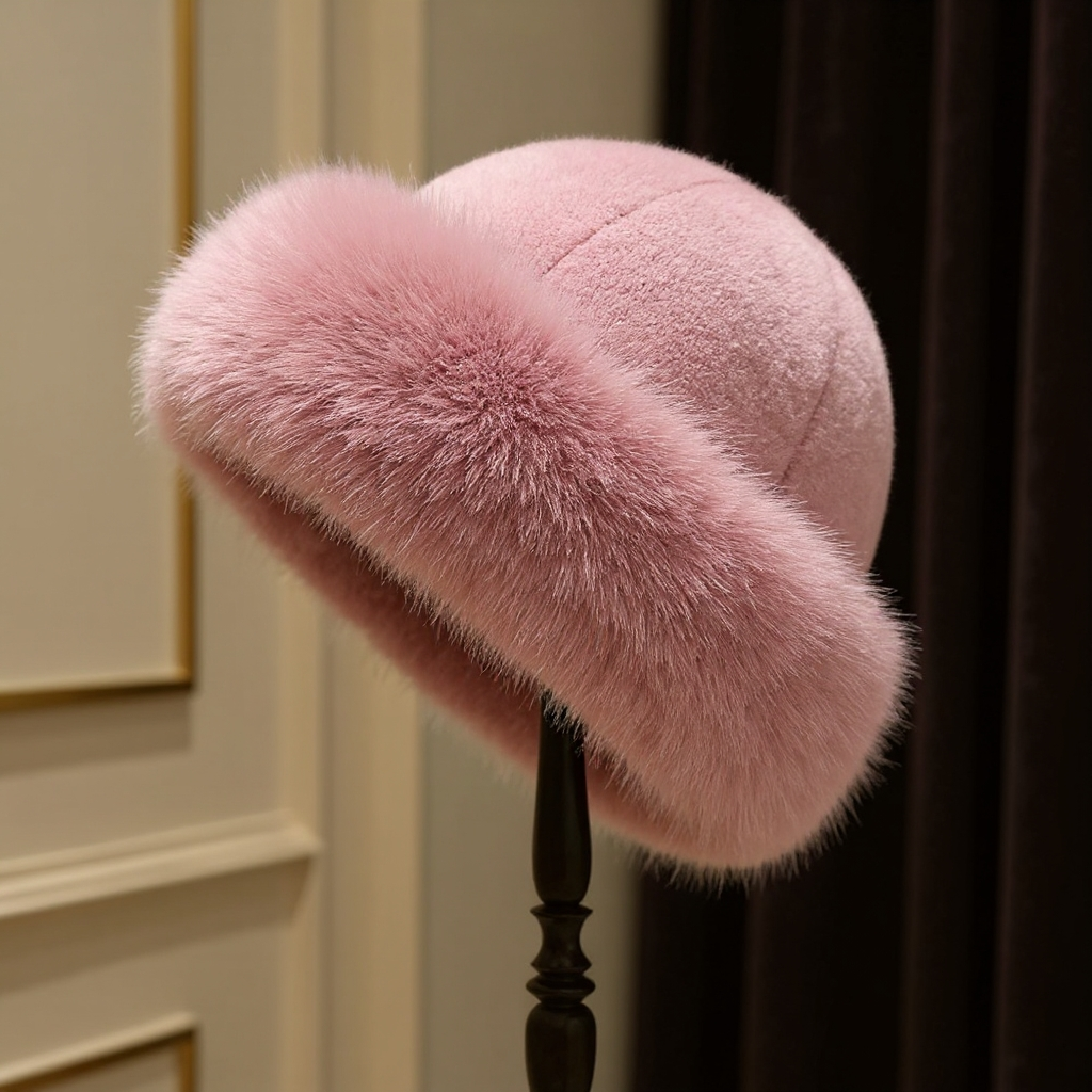Waverly Women's Plush Roll Brim Fur Cloche Hat