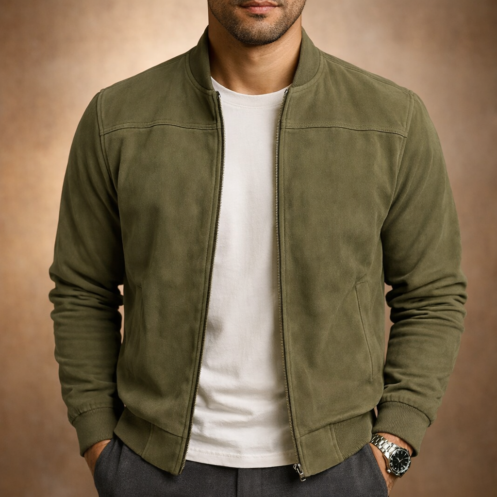 Spencer Men's Lightweight Suede Bomber Jacket