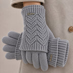 Collins Women's Heart Knit Warm Winter Gloves