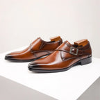 Sterling Men's Leather Single Monk Strap Dress Shoes