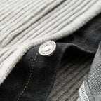 Beckford Men's Merino Wool Denim Collar Cardigan Sweater