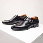 Sterling Men's Leather Single Monk Strap Dress Shoes