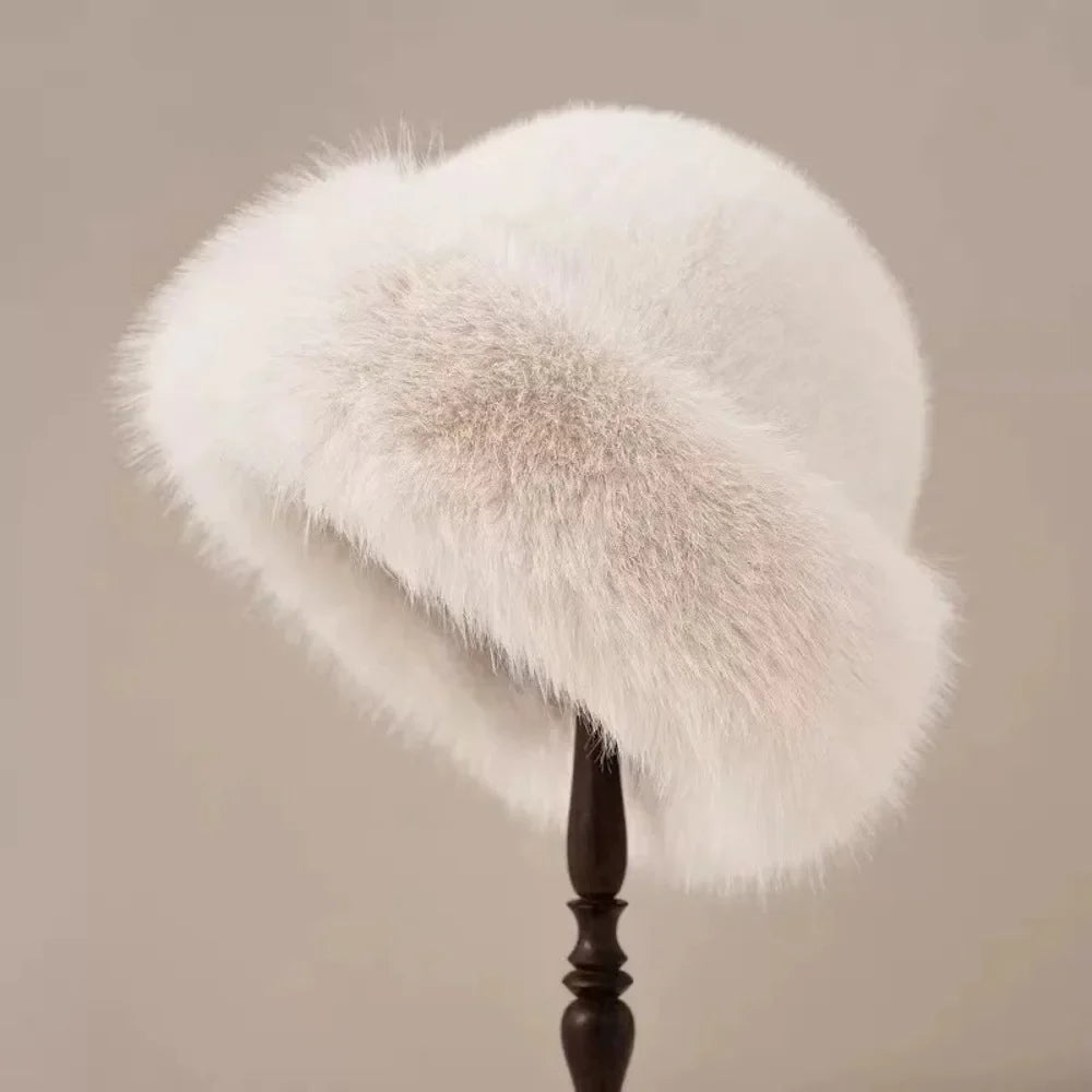 Waverly Women's Plush Roll Brim Fur Cloche Hat