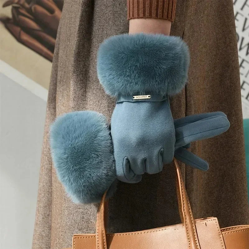 Sinclair Women's Fur Cuff Touchscreen Winter Gloves