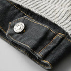 Beckford Men's Merino Wool Denim Collar Cardigan Sweater