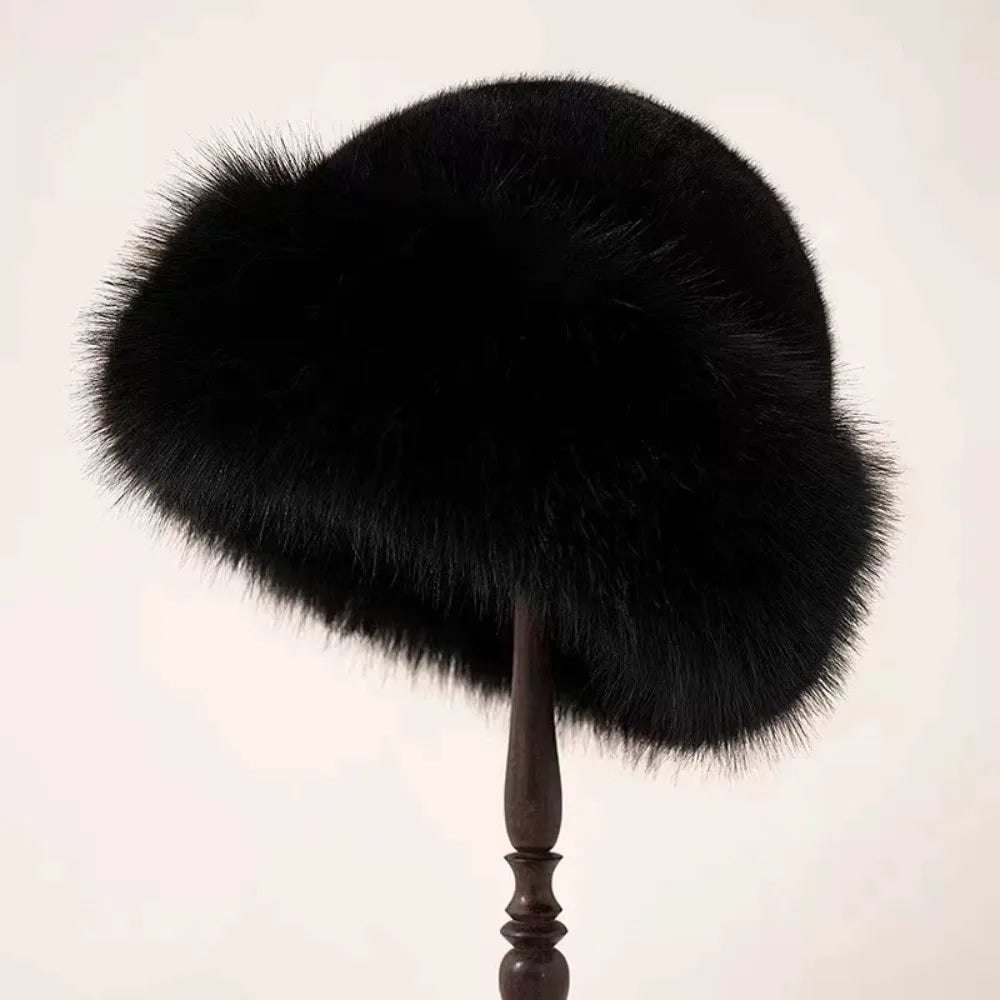 Waverly Women's Plush Roll Brim Fur Cloche Hat