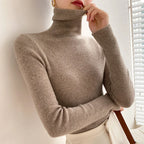 Josephine Women's Ribbed Cashmere Fitted Turtleneck