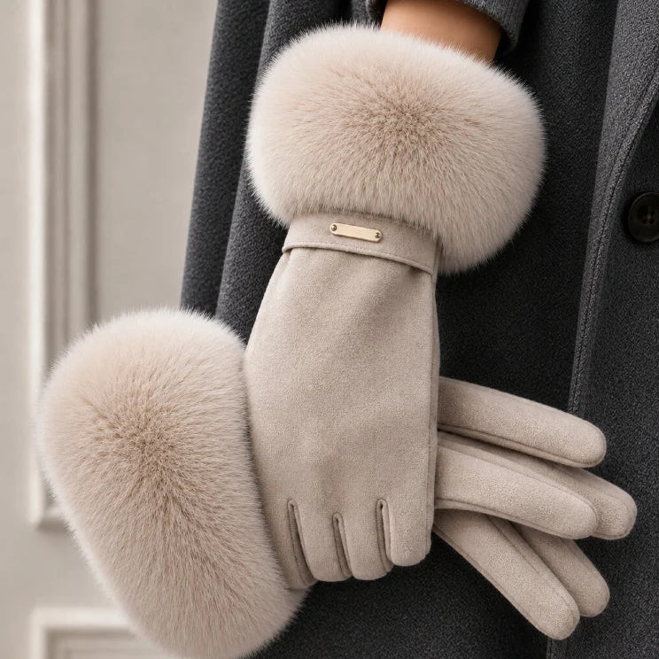 Sinclair Women's Fur Cuff Touchscreen Winter Gloves