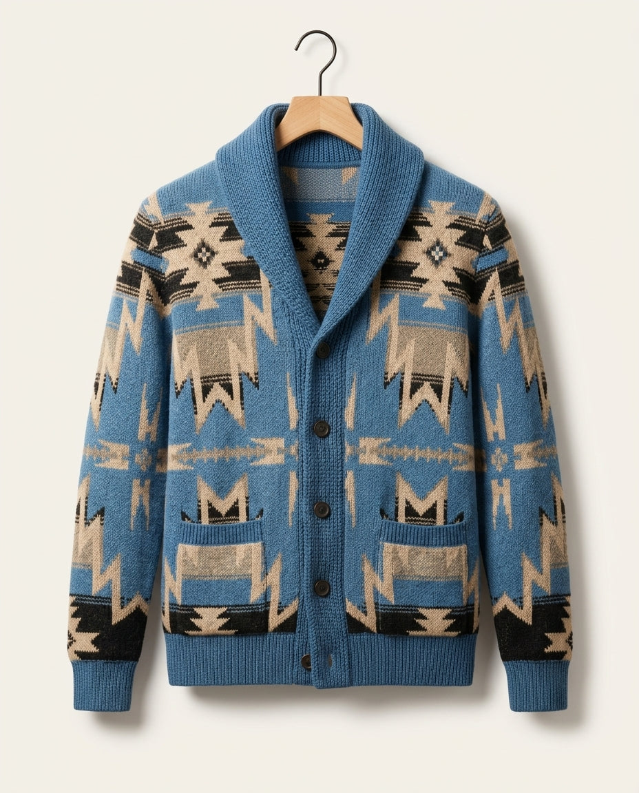 Hollis Men's Western Knit Shawl Collar Cardigan