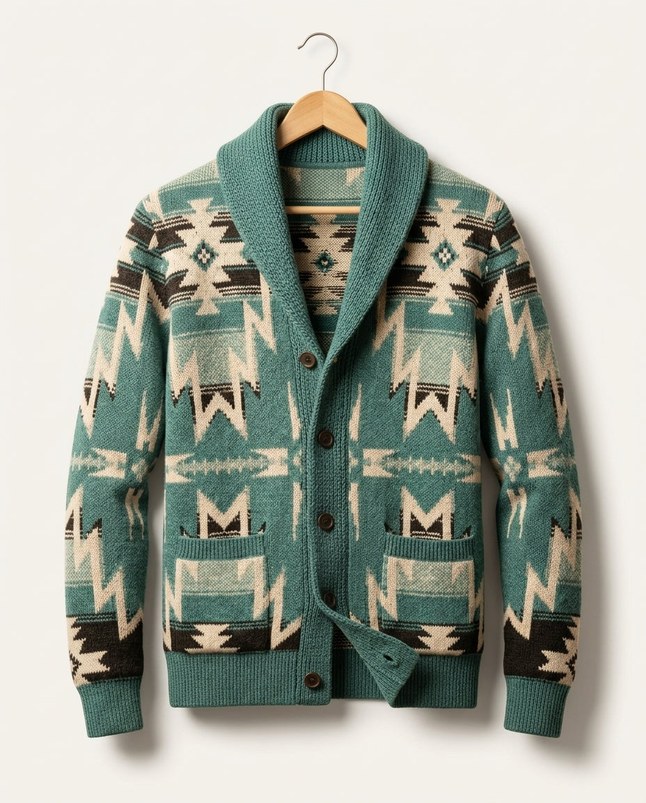 Hollis Men's Western Knit Shawl Collar Cardigan