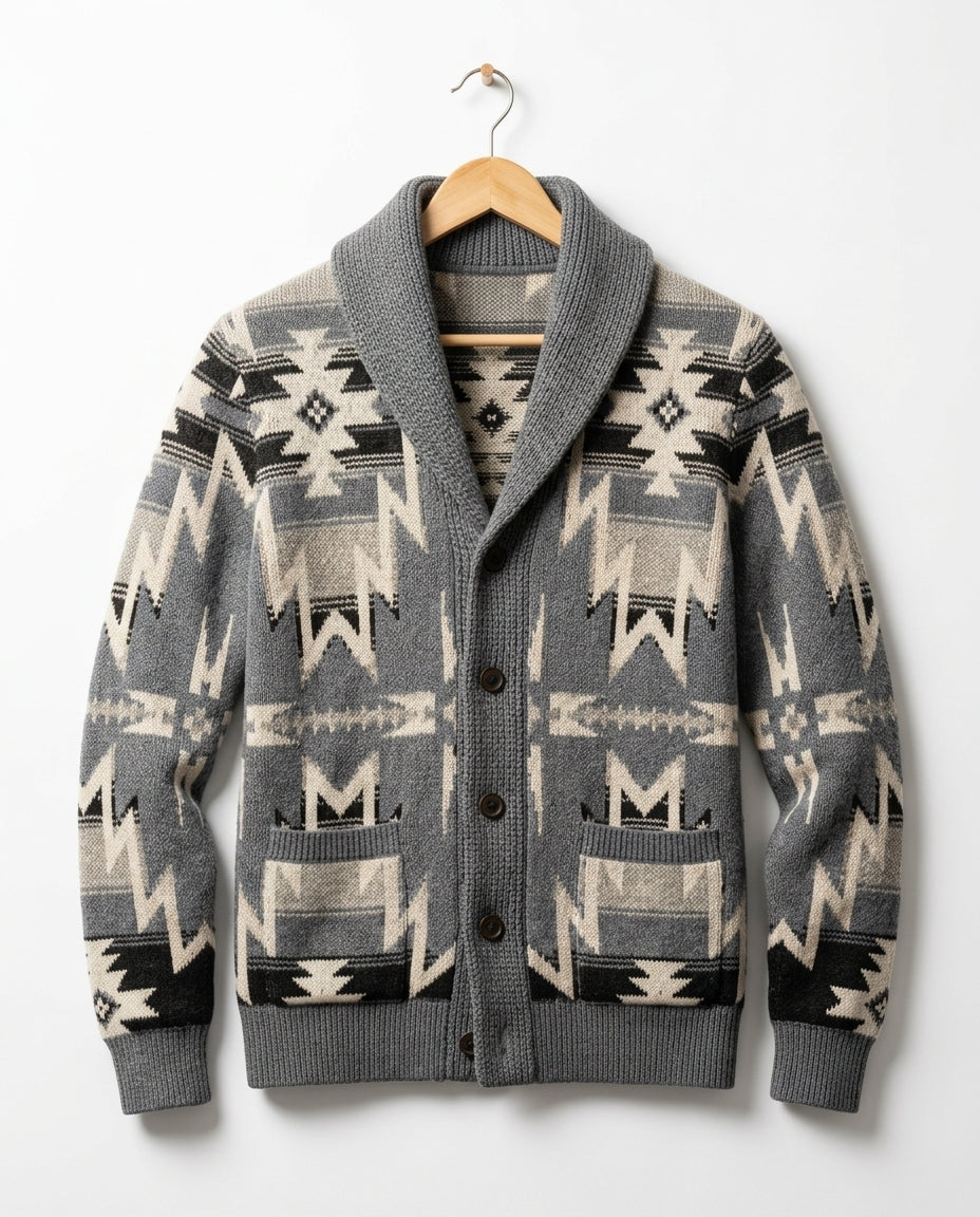 Hollis Men's Western Knit Shawl Collar Cardigan