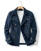 Everett Men's Suede Double Breasted Military Jacket