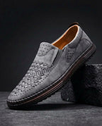 Edward Perforated Leather Slip-On Loafers for Men