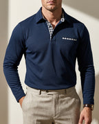 Culver Cotton-Blend Long-Sleeve Polo Shirt for Men