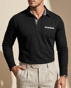 Culver Cotton-Blend Long-Sleeve Polo Shirt for Men