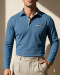Culver Cotton-Blend Long-Sleeve Polo Shirt for Men
