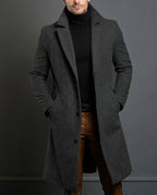 Wilmington Warm Wool-Blend Long Overcoat for Men