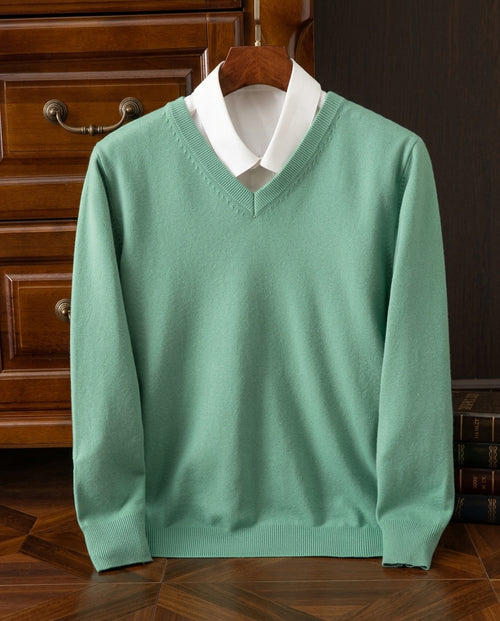 Cassius Cashmere Relaxed V-Neck Sweater for Men