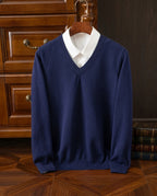 Cassius Cashmere Relaxed V-Neck Sweater for Men