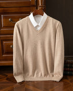 Cassius Cashmere Relaxed V-Neck Sweater for Men
