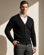 Corbin Relaxed Cashmere V-Neck Cardigan Sweater for Men