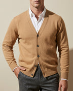 Corbin Relaxed Cashmere V-Neck Cardigan Sweater for Men