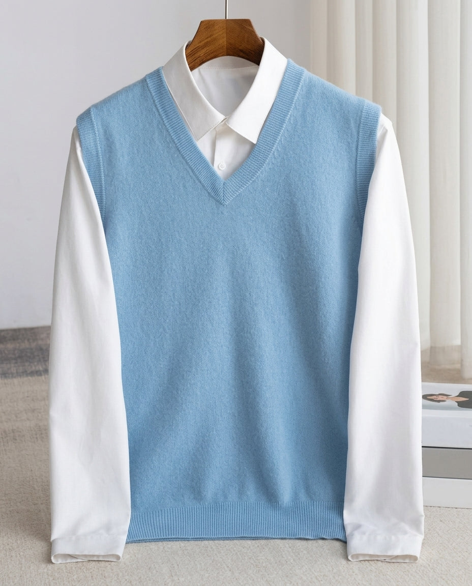 Mason Stylish Merino Wool V-Neck Sweater Vest for Men