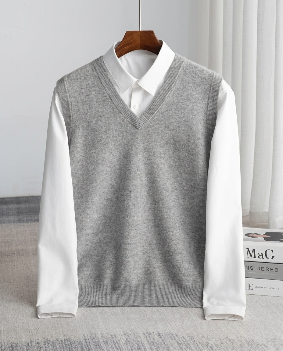 Mason Stylish Merino Wool V-Neck Sweater Vest for Men