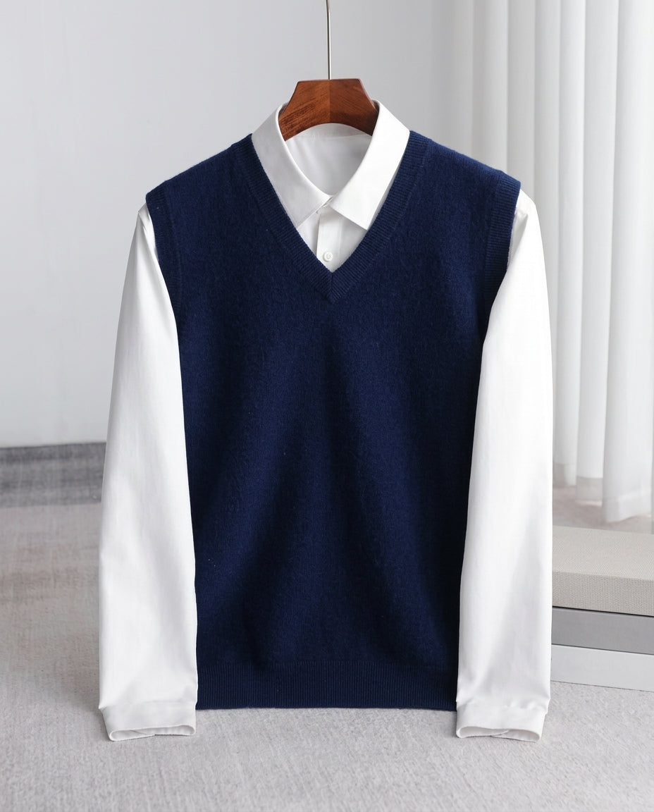 Mason Stylish Merino Wool V-Neck Sweater Vest for Men