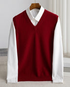 Mason Stylish Merino Wool V-Neck Sweater Vest for Men
