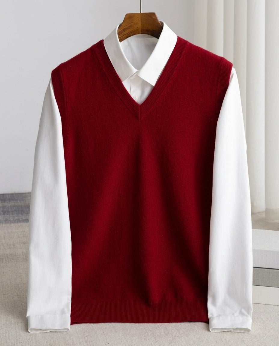 Mason Stylish Merino Wool V-Neck Sweater Vest for Men