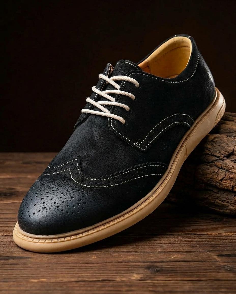 Soren Stylish Suede Wingtip Derby Shoes for Men