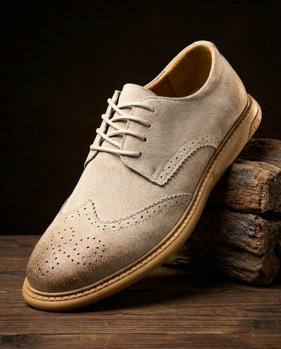 Soren Stylish Suede Wingtip Derby Shoes for Men