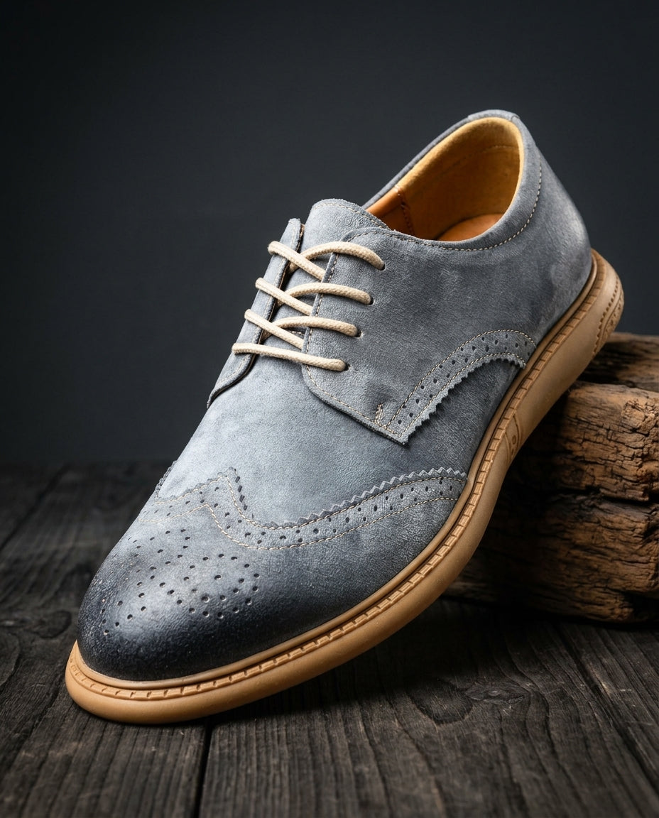 Soren Stylish Suede Wingtip Derby Shoes for Men
