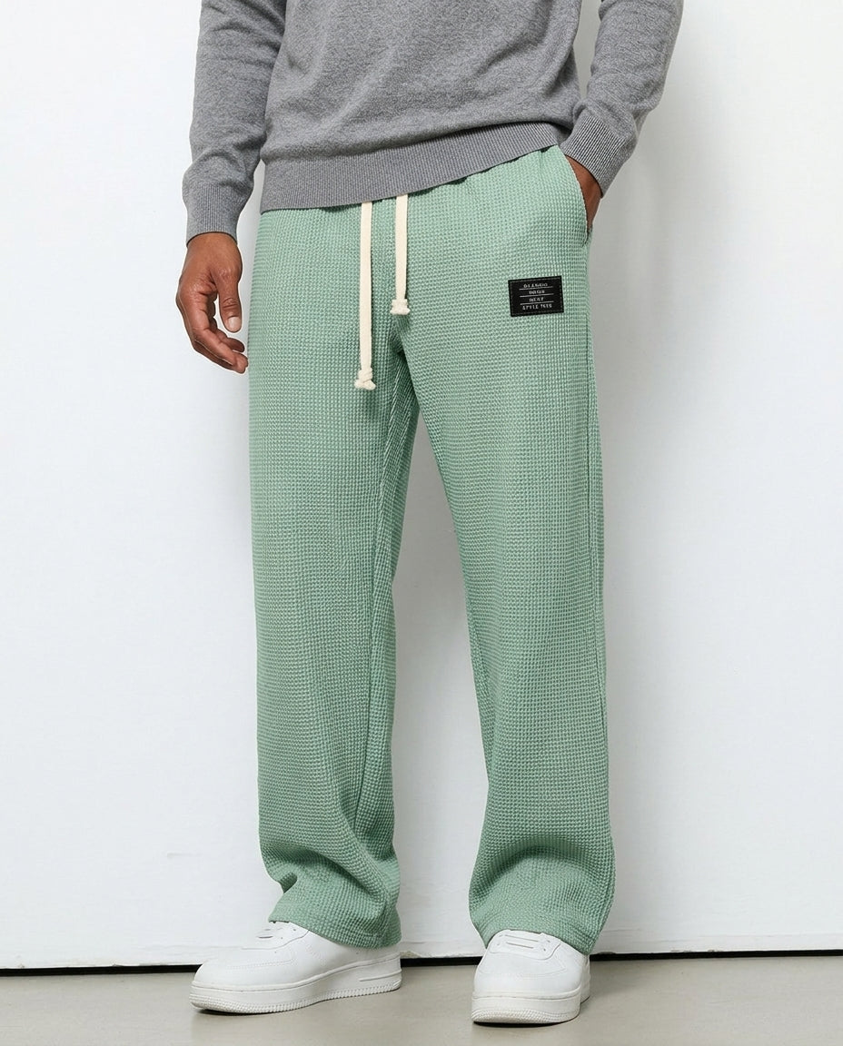 Tarren Textured Waffle-Knit Sweatpants for Men