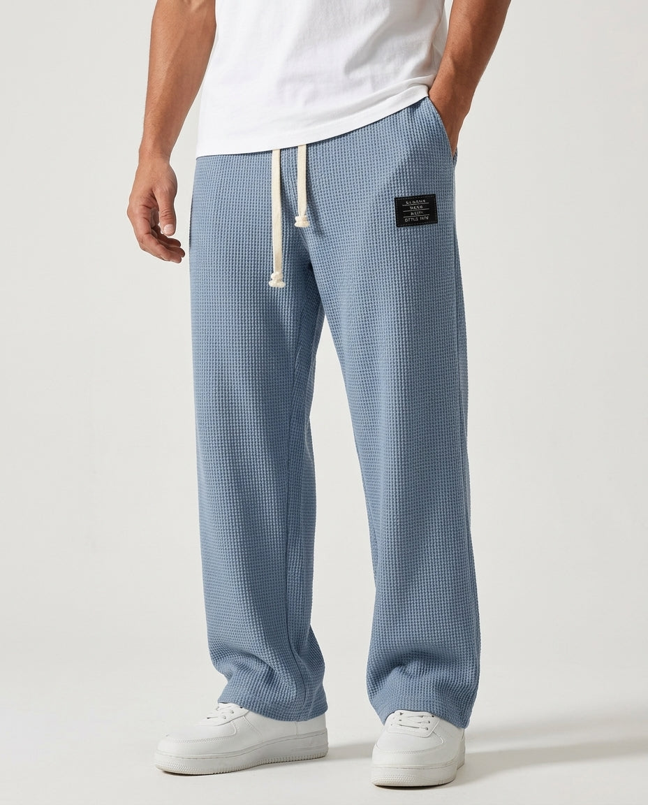Tarren Textured Waffle-Knit Sweatpants for Men