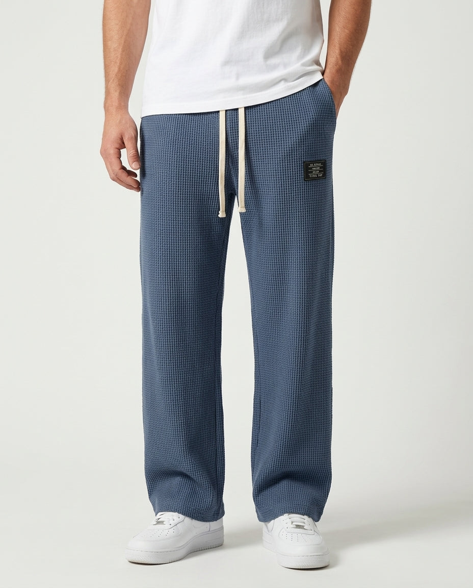 Tarren Textured Waffle-Knit Sweatpants for Men