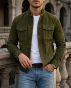 Cesar Classic Suede Leather Field Jacket for Men