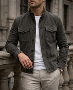 Cesar Classic Suede Leather Field Jacket for Men