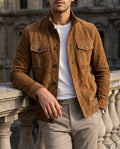 Cesar Classic Suede Leather Field Jacket for Men
