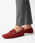 Alfie Perforated Suede Leather Driving Loafers for Men