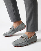 Alfie Perforated Suede Leather Driving Loafers for Men