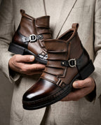 Lenny Layered Leather Ankle Boots for Men