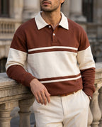 Samuel Stylish Striped Cotton Polo Sweater for Men