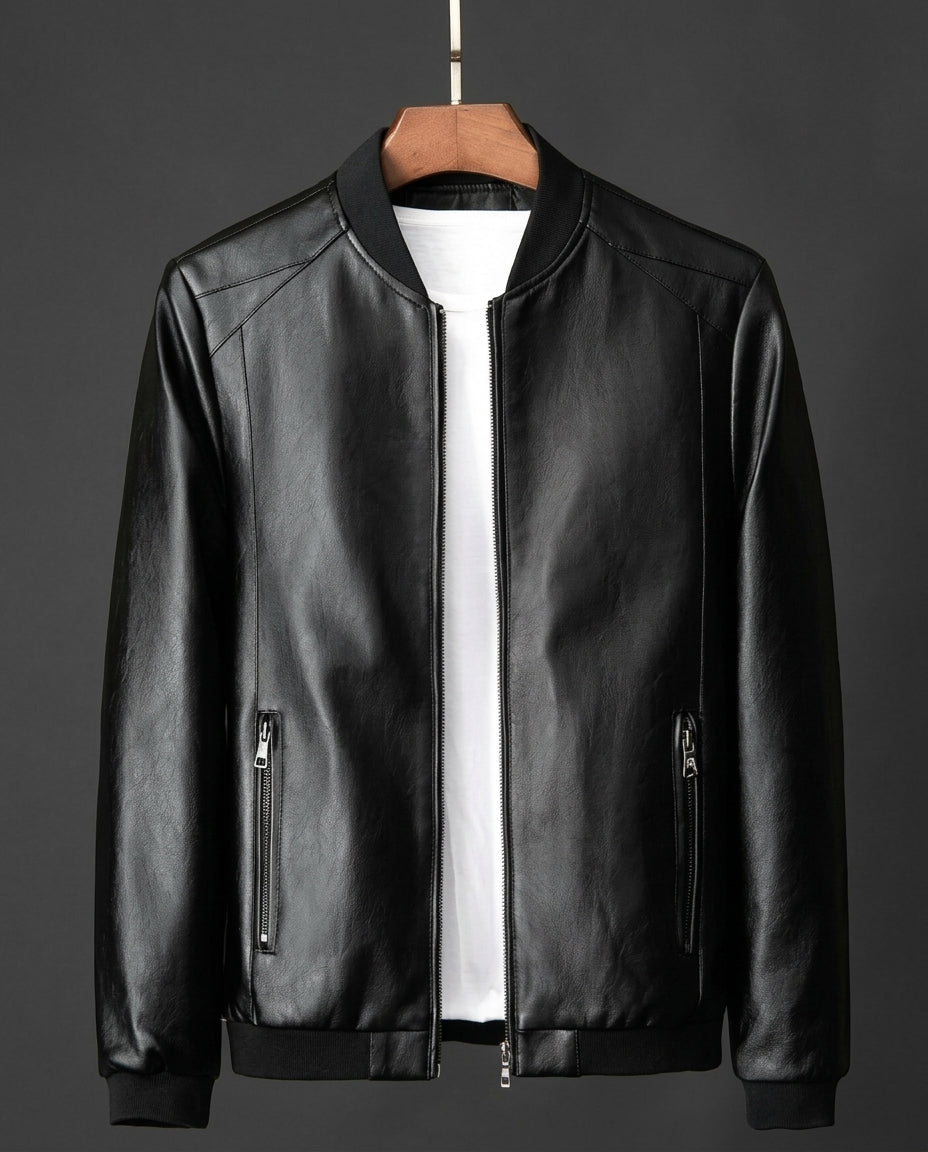 Lester Classic Leather Bomber Jacket for Men